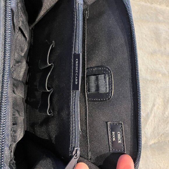 NWOT Vintage The Filer New York Organizer Dark Blue Purse Shoulder Straps - Picture 6 of 14